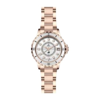 Paris Polo Club PPC-EJ07-RG-WE Elegant Ceramic Bezel Women Watch